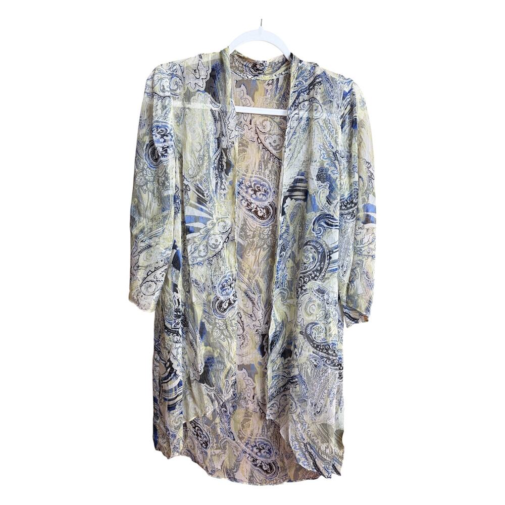 Chico’s Arielle Duster Paisley Print Cardigan